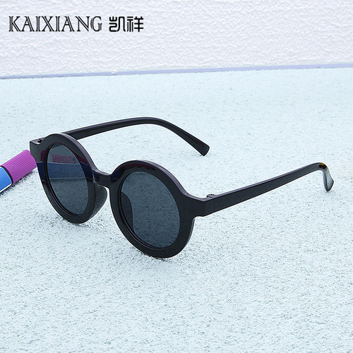 Korean children's cartoon sunglasses, round frame UV protection baby sun glasses candy color sunglasses