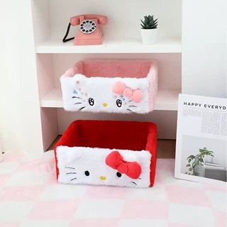 可爱卡通凯蒂猫桌面收纳盒家用纸巾化妆品零食杂物收纳框