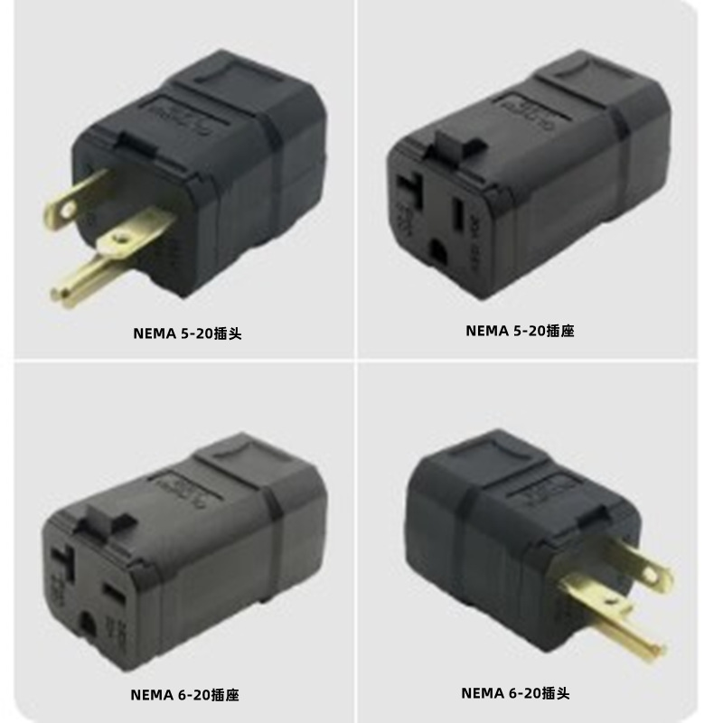 厂家直供NEMA 5-20/6-20美标插头 美式三芯工业插座 20A 125/250V