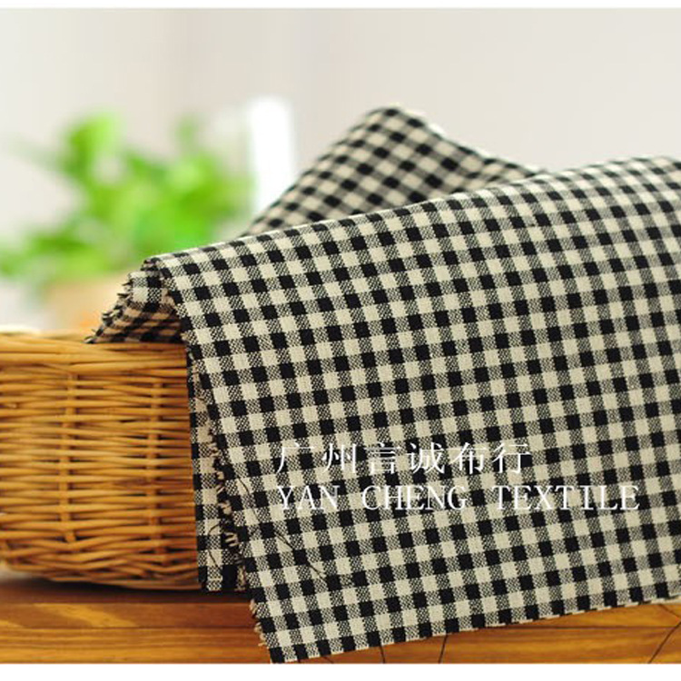 春夏棉麻格子布料 色织棉麻日系风 童装等手工亚麻棉布