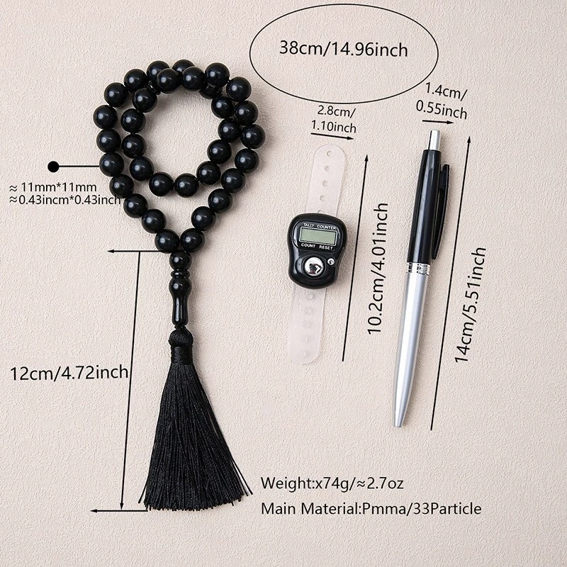 Rosary, set, 33 pieces, 3 piece set