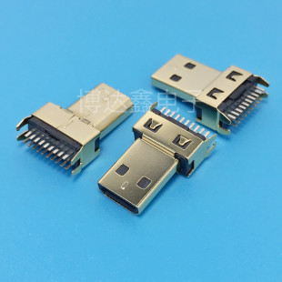 HDMI-D-19PIN�A��ʽ���^19P��ʽ���_���~��̶��_11.42H�߸�����