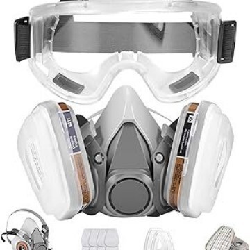 国境を越えたラベル付き有毒煙ハーフマスク、農薬、スプレー塗料、化学薬品、ホルムアルデヒド、装飾、防塵、火災、有毒ガス、防毒マスク|undefined