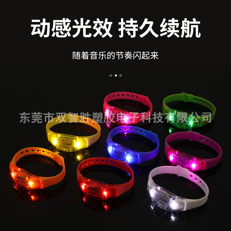 Control de voz / pulsera LED luminosa pulsera de luz nocturna concierto de apoyo flash barra mayorista