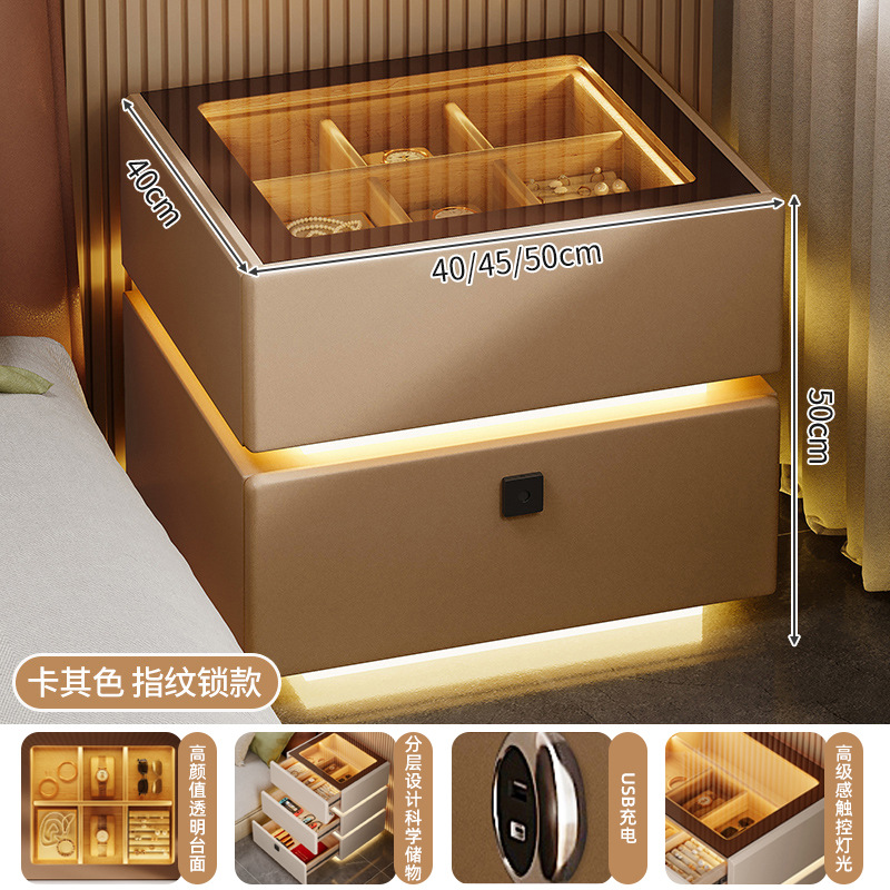 2024 nueva meseta de cabecera lujosa luz de lujo de alto nivel lámpara de cinta de vidrio cama principal precio de alta red armario de almacenamiento