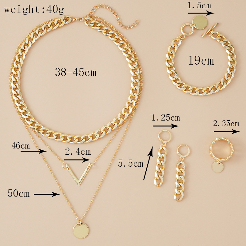 Mode Géométrique Alliage Placage Unisexe Bracelets Des Boucles D'oreilles Collier display picture 4