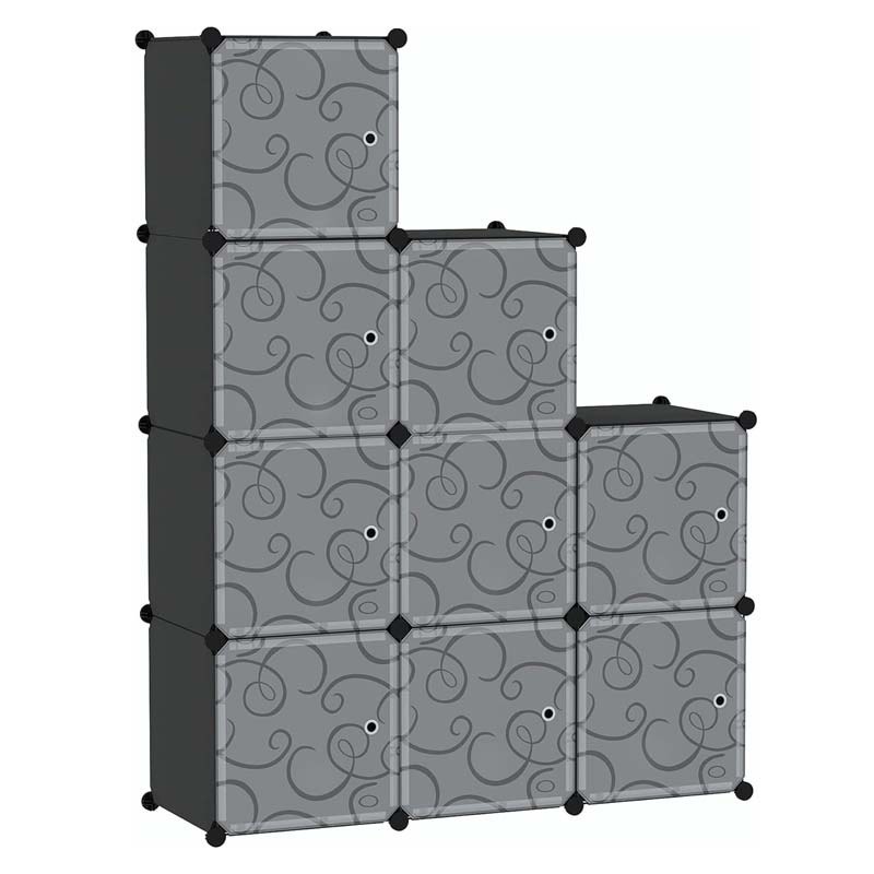 Negro en relieve 9 cuadrículas con puerta