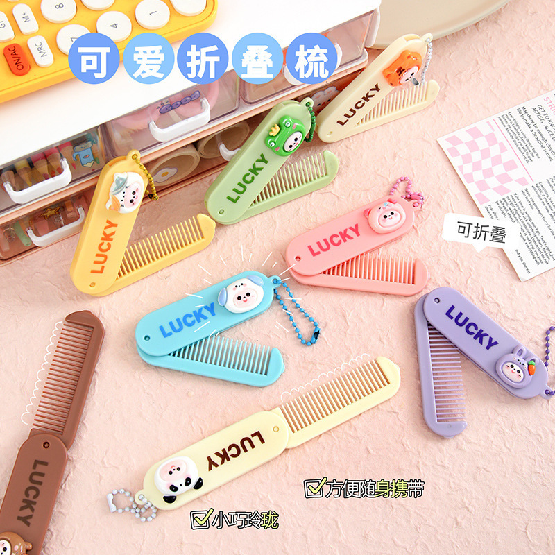 Cute Cartoon Candy-Colored Comb, Portable Folding Comb for Women, Bangs Smoothing Comb, Household Mini Doll Hairdressing Comb Cute Cartoon Candy-Colored Comb, Portable Folding Comb for Women, Bangs Smoothing Comb, Household Mini Doll Hairdressing Comb