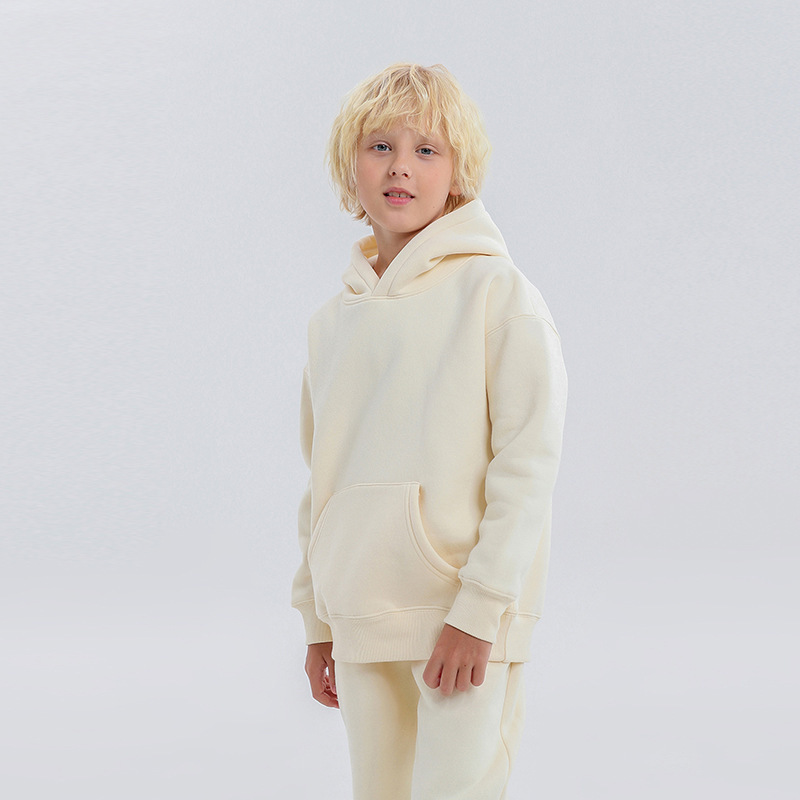 子供服ヨーロッパとアメリカのトレンディなブランド無地子供フード付きスウェットシャツ中大男の子と女の子子供服卸売|undefined