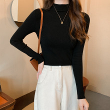 跨境 半高领打底衫女春秋新款内搭洋气秋冬毛衣羊绒长袖针织衫