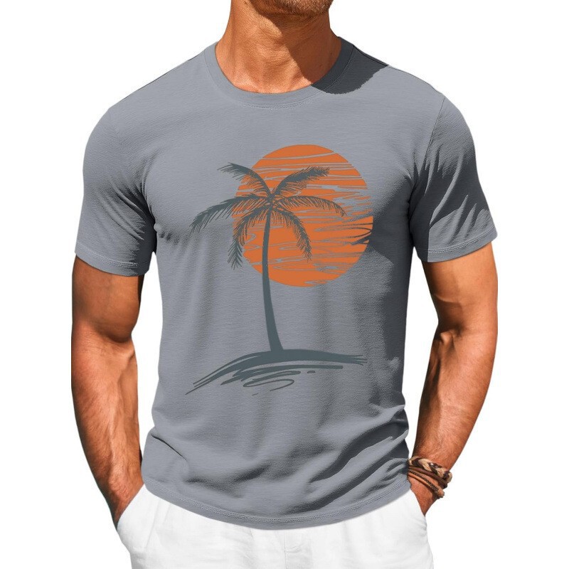 【Cross-Border European Size】Runcati Mens Short Sleeve T-Shirts Crew Neck