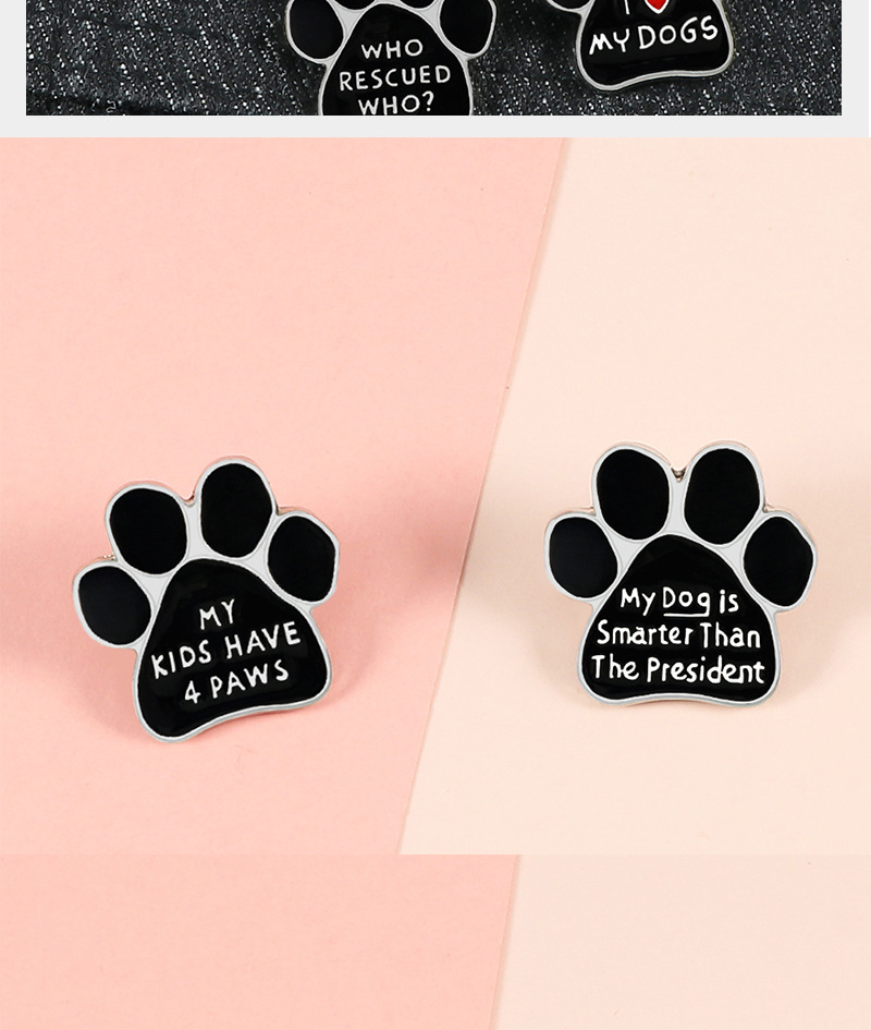 10g Weight Brooches Classification Holiday, Daily Occasion Alloy Material Letter, Paw Print Pattern Unisex Gender Enamel Design Cartoon Style Style Cartoon Style Pin Letter Paw Print Alloy Enamel Unisex Brooches 3
