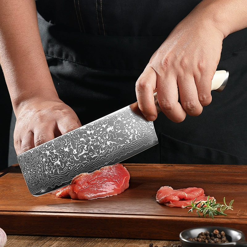 Спотовый кросс-бортовой набор ножей из дамасской стали для кухни, женский маленький кухонный нож, мясной разделочный клинок, острый поварской нож для кухни
