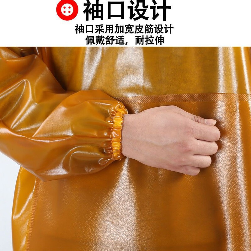 Double-Layer Thickened Waterproof Oxford Long-Sleeve Smock, Extended and Enlarged for Aquatic Product Handling, Workwear with Sleeves, Apron Double-Layer Thickened Waterproof Oxford Long-Sleeve Smock, Extended and Enlarged for Aquatic Product Handling, Workwear with Sleeves, Apron
