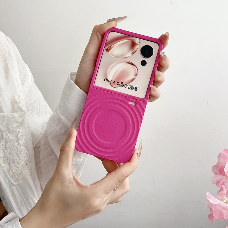 Suitable for Honor Magicvflip Mobile Phone Case Pc Skin-Feel Magnetic Wave Pattern Purax Simple Pure Color Protective Case