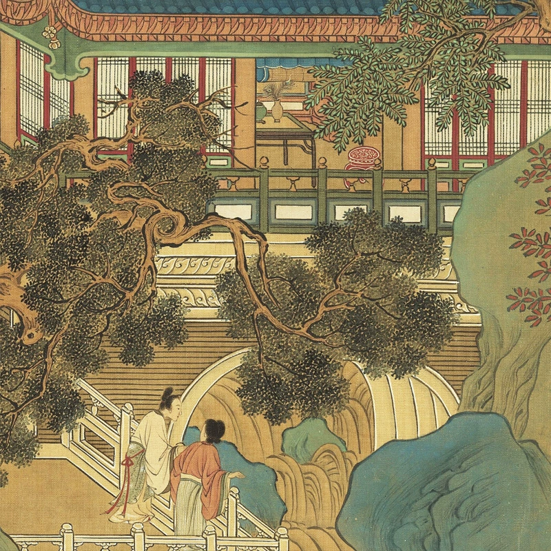 "Immortal Mountain Tower Picture" картины Zhao Boju династия Южная Сонг — копия пейзажной башни Сонг высокой четкости