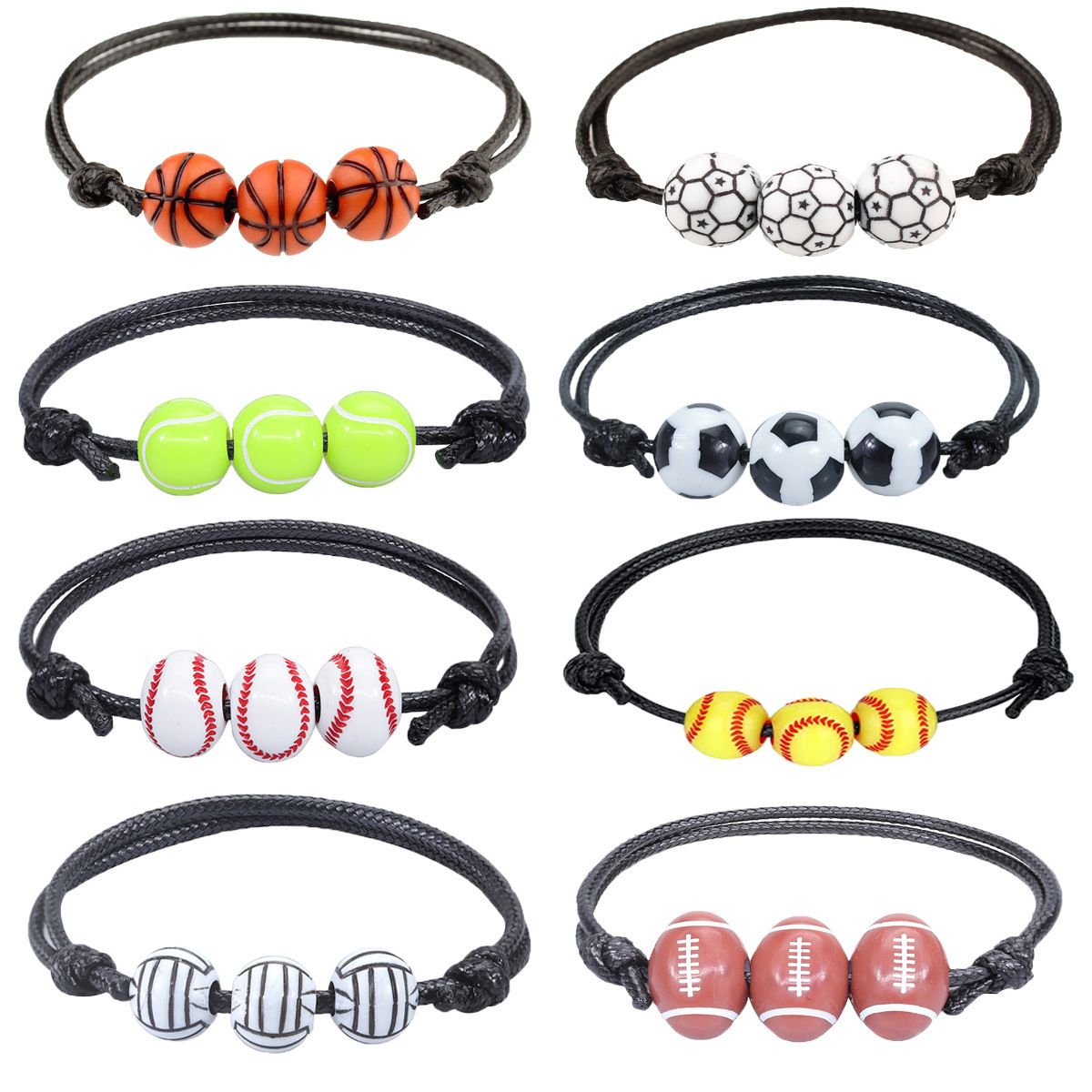 Basketball baseball woven softball bracelet