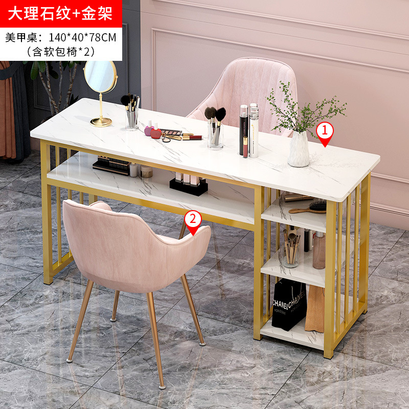 Neta de la moda rojo mesa de uñas y silla traje simple oferta especial Mesa de salón de uñas económico japonés individual mesa de uñas Doble