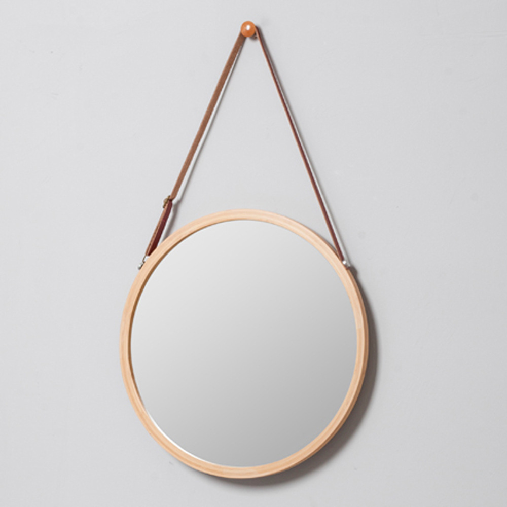 New Log Bathroom Mirror, Cosmetic Mirror, Wall-Mounted Mirror, Round Mirror, Fitting Mirror, Dressing Mirror, Beauty Mirror, Bedroom Vanity Mirror