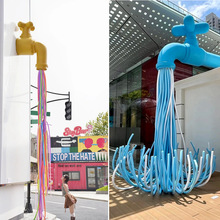 龙头装饰摆件瀑布头花陈红创意铁装饰花墙门头美打卡网商场艺立体