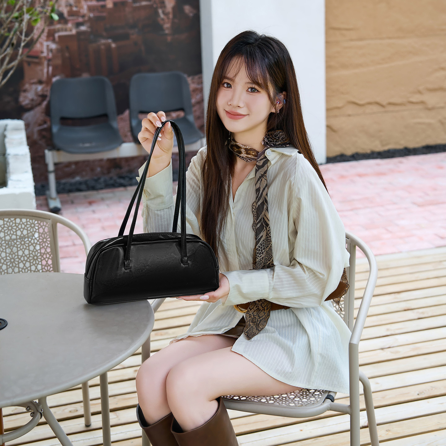 Borsa a spalla donna tinta unita borsa a mano casual elegante_voghion.com