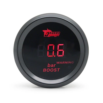 Cross-Border Hot Selling 52mm Car Modified Digital Display 12V Red Light Car Instrument Turbine Water Temperature Oil Temperature Oil Pressure Voltage (automobile instrument) - pressure-gauge-bar