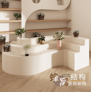 Long multi-layer ladder booth display stand display rack shelf folding table floor exhibition island table display cabinet