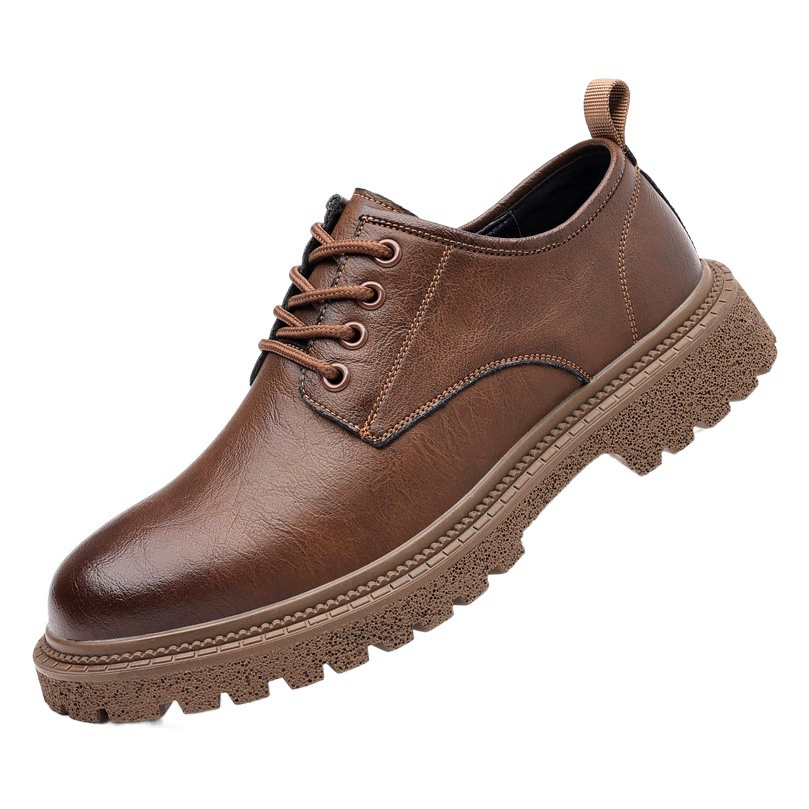 Мужская ретро деловая повседневная кожаная обувь мужская обувь с низким верхом на большой подошве кожаная обувь с большой головой в британском стиле мужская обувь с низким верхом