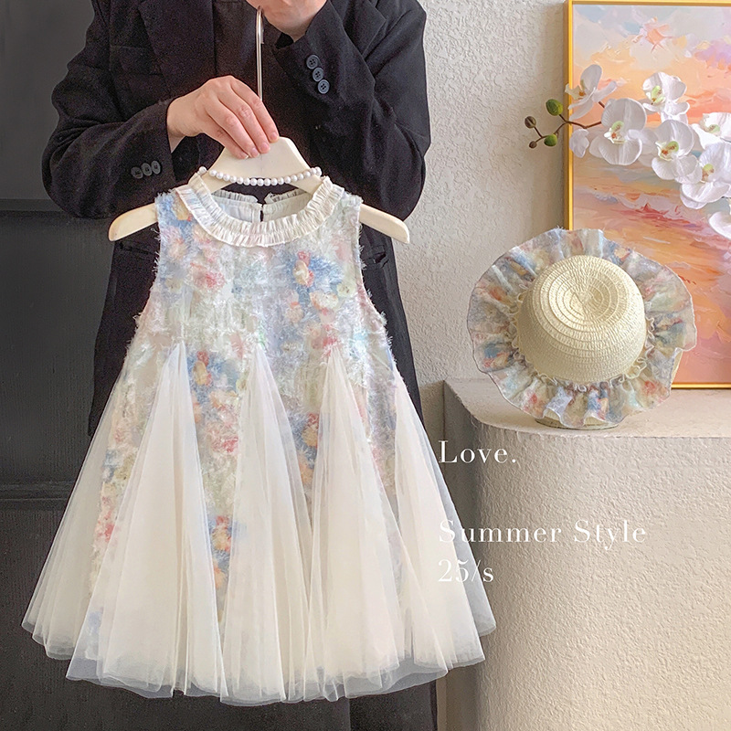 Girls' Dress Summer 2026 New Style Children's Fashionable Mesh Princess Dress Baby Girl Summer Dress