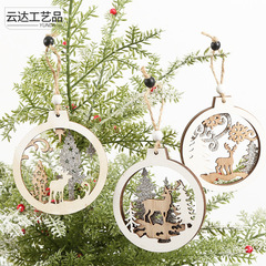 現物の新型創意クリスマス装飾木造工芸品の透かし彫りクリスマスツリー装飾木製品のペンダント