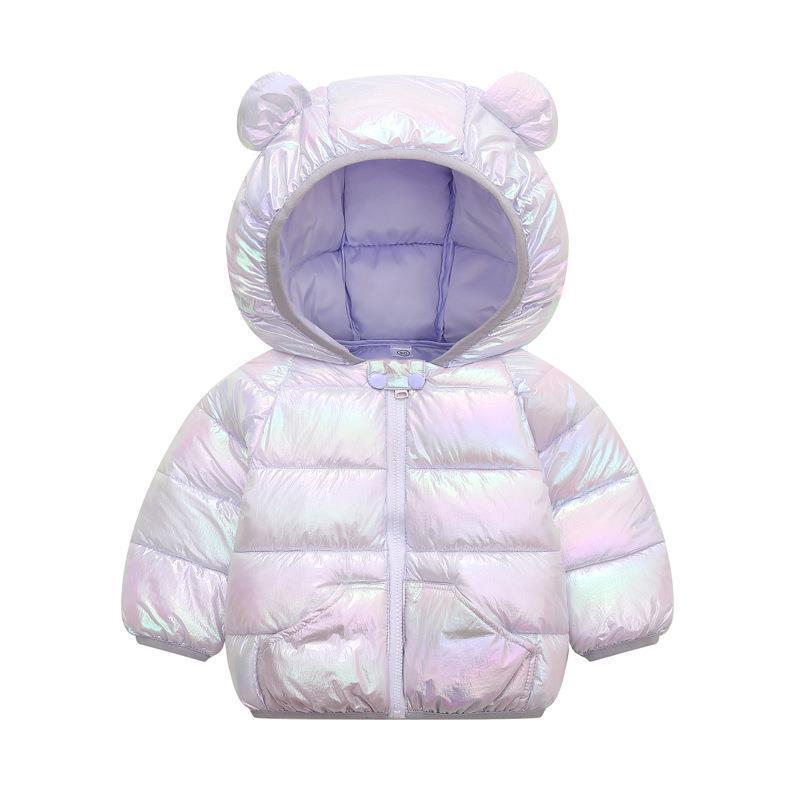 Otoño e Invierno moda Linda luz cálida orejas niños y niñas con capucha de los niños y niñas bebé abajo Chaqueta de algodón acolchado ropa para niños