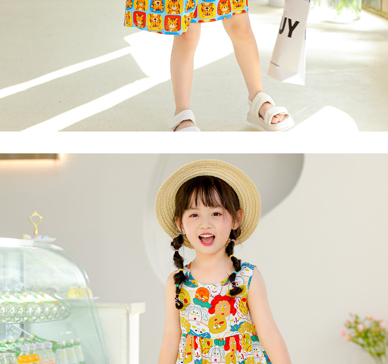 Cute Pastoral Animal Cartoon Flower Cotton Silk Girls Dresses display picture 7