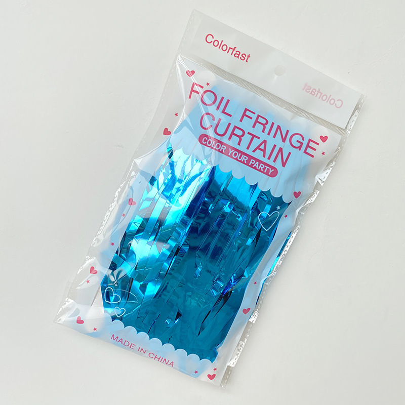 Cortina de seda de lluvia brillante transfronteriza decoración de la atmósfera de fondo de la fiesta de cumpleaños 1 * 2 metros cortina de seda de lluvia al por mayor