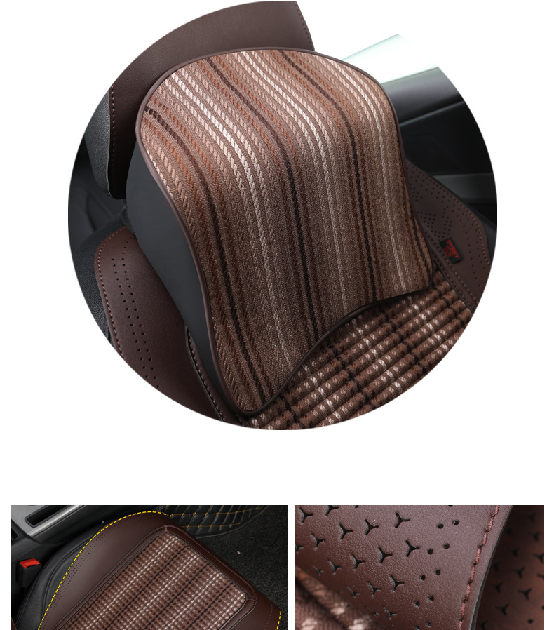 Car Seat Cushion, All-Season Saddle Cushion, Universal Perforated Trendy Health-Preserving Half-Pack Linen High-End Car Seat Cushion, Non-Slip
