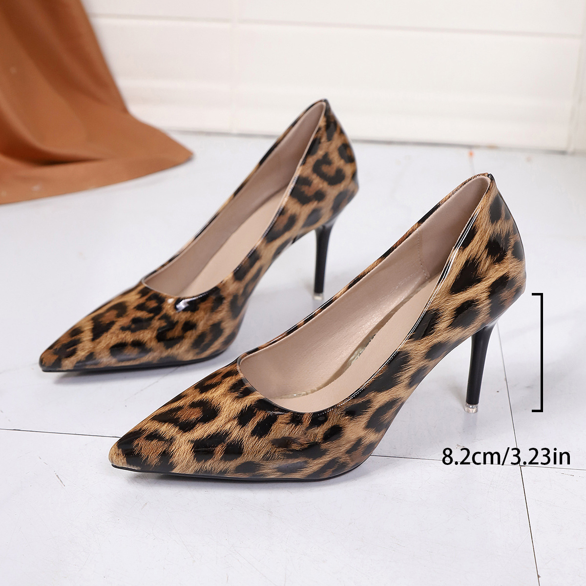 Women's Sexy Leopard Print High Heels Pointed Toe Stiletto New Style Plus Size Low Mouth Professional Single Shoes_voghion.com
