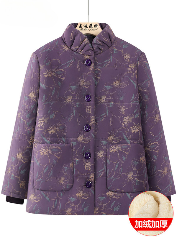 Winter Cotton Coat for Elderly Women, Thickened and Fleece-Lined, Suitable for 60-70 Year Old Grandmothers, Warm Cotton Jacket for Ladies Winter Cotton Coat for Elderly Women, Thickened and Fleece-Lined, Suitable for 60-70 Year Old Grandmothers, Warm Cotton Jacket for Ladies