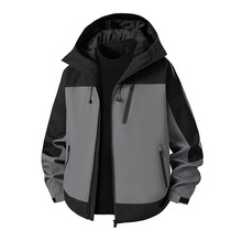 时尚青年男装休闲夹克外套春秋情侣连帽工日常通勤款