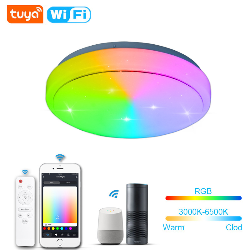 Graffiti smart LED ceiling light WiFi modern minimalist bedroom light small Tmall Genie Google audio control