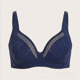 European and American Cross-border Large Size Bra with Big Breasts Showing Small Gathering Ultra-thin Sexy Bra Summer Comfortable Intimates