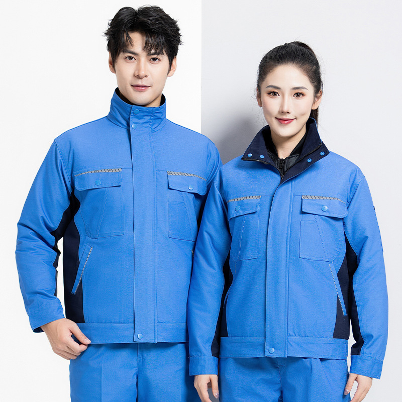 Primavera y otoño conjunto de ropa de trabajo masculina desgaste oficina de reparación de automóviles sitio de construcción de instalación de agua y electricidad trabajadores de seguro laboral personalizados / fabricados