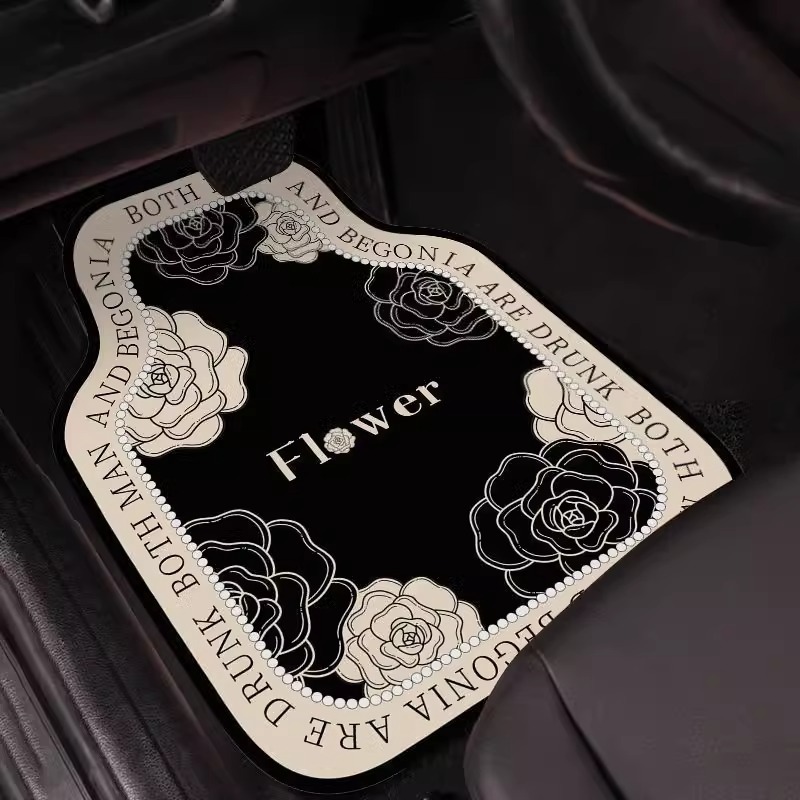 Four-Piece Set of Car Floor Mats, Universal Car Floor Mats, Single-Piece Anti-Slip and Wear-Resistant Foot Mats for the Main Driver, Easy to Clean Car Mats