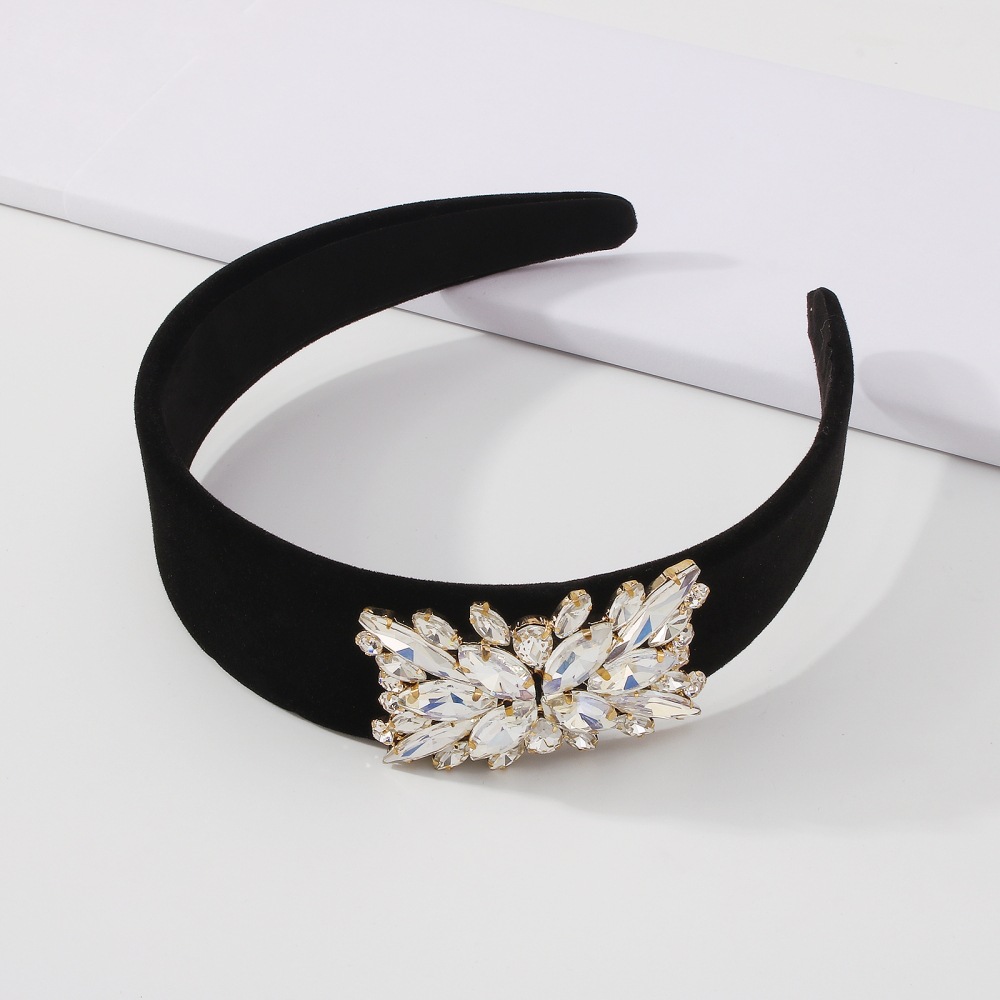 Simple Flannel Rhinestone Baroque Retro Hair Accessories Fashion Creative Headband display picture 5