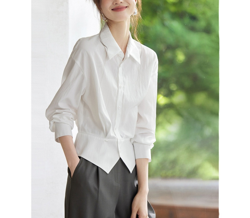 2025春秋季新款女士法式气质衬衫爆款通勤小衫收腰显瘦漂亮上衣服|undefined