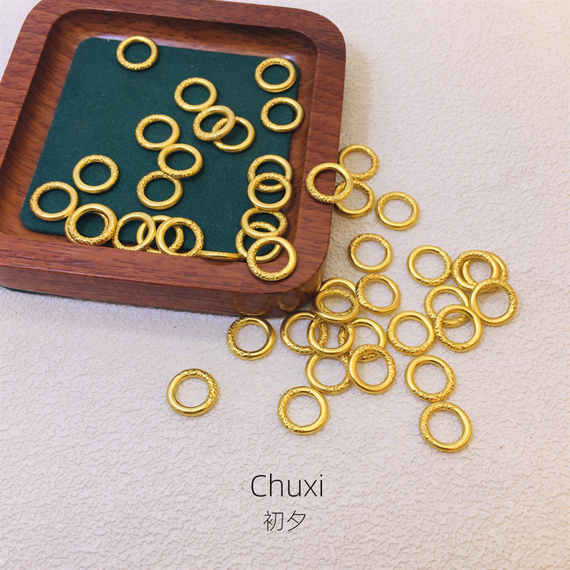 Ancient sand gold matte gold hoop diy accessories jewelry accessories necklace bracelet circle shape plain ring