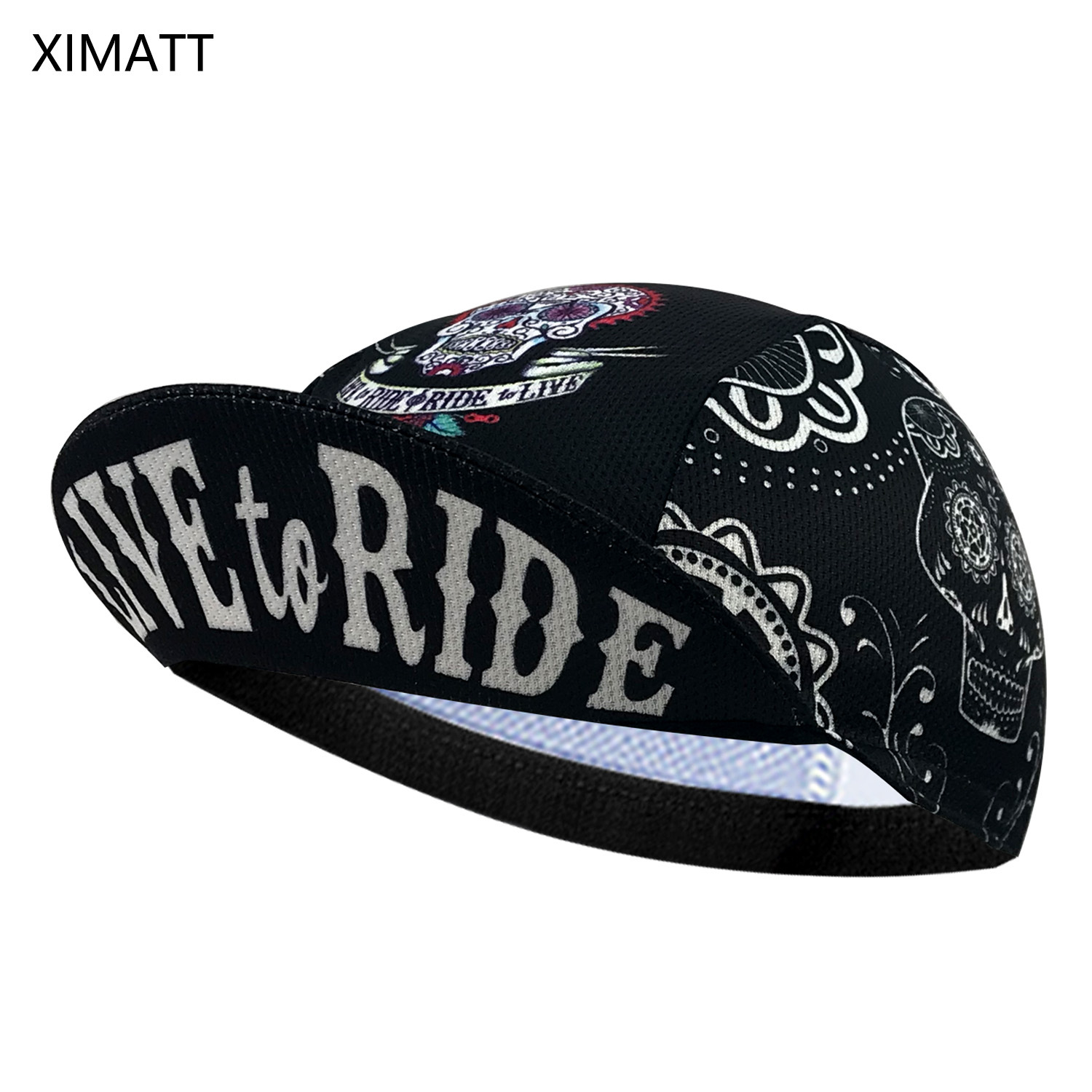 Fall in Love with Cycling (Lovetoride) Black Polyester Quick-Drying Cycling Cap Outdoor Sunshade Pirate Hat Protection