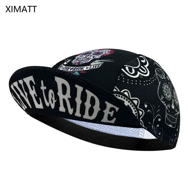 Fall in Love with Cycling (Lovetoride) Black Polyester Quick-Drying Cycling Cap Outdoor Sunshade Pirate Hat Protection