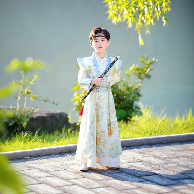 Children's Han Dynasty Boys Chinese Style Tang Suit Ancient Style Handsome Kidsren's Ancient Costume Baby 2025 Spring & Fall New Chinese School Uniform