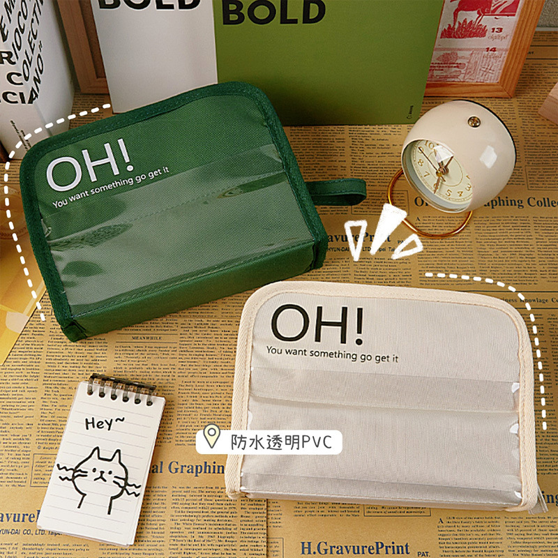 Estuche para lápices vertical de gran capacidad, impermeable, de lona, estilo moderno, con gran apertura, bolsa para papelería, estilo moderno