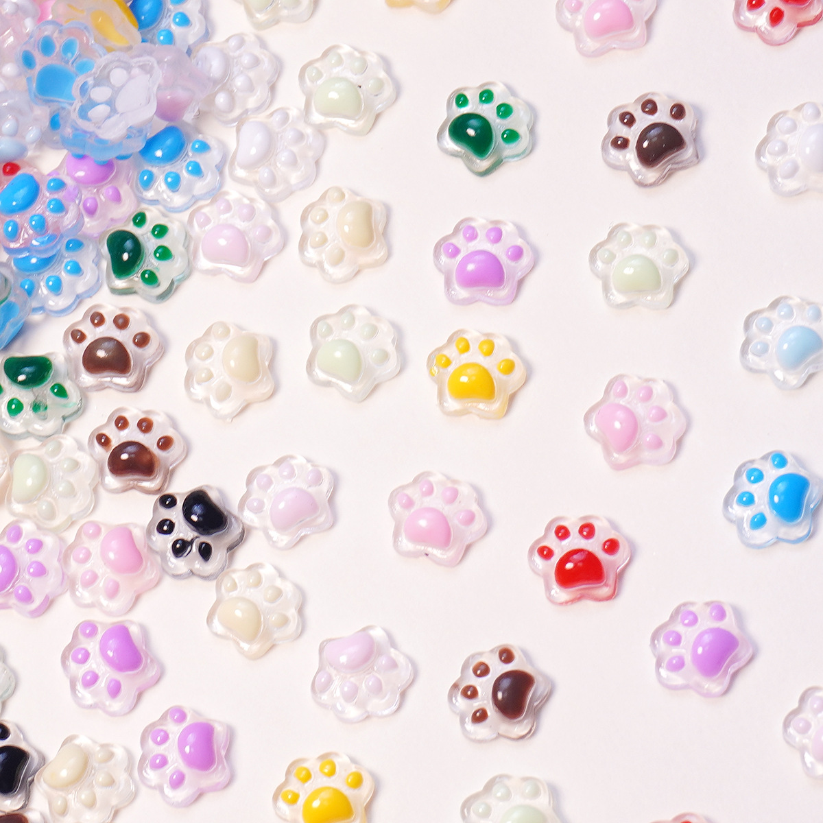 Cute Cat Claw Ice Transparent Japanese Style Cartoon Nail Art Jewelry Resin Diamond Wearable Nail Accessories Hairpin Rope DIY Small Accessories