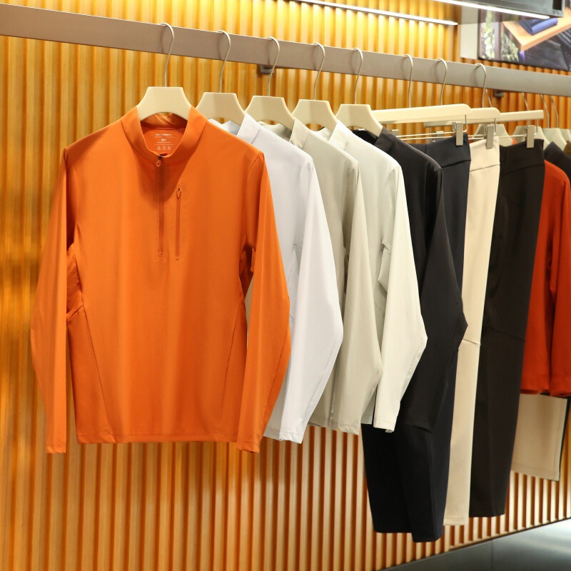 Versatile Item! Early Spring Men's and Women's Lightweight Outdoor Elastic Sports Breathable Half-Zip Long-Sleeved Bottoming Shirt C1379 Versatile Item! Early Spring Men's and Women's Lightweight Outdoor Elastic Sports Breathable Half-Zip Long-Sleeved Bottoming Shirt C1379